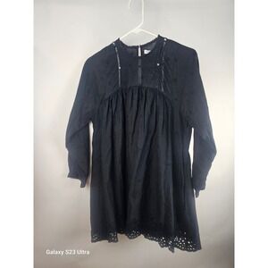 Urban Outfitters, szM, black eyelet and embroidery design dress